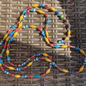 Handmade paper bead necklace